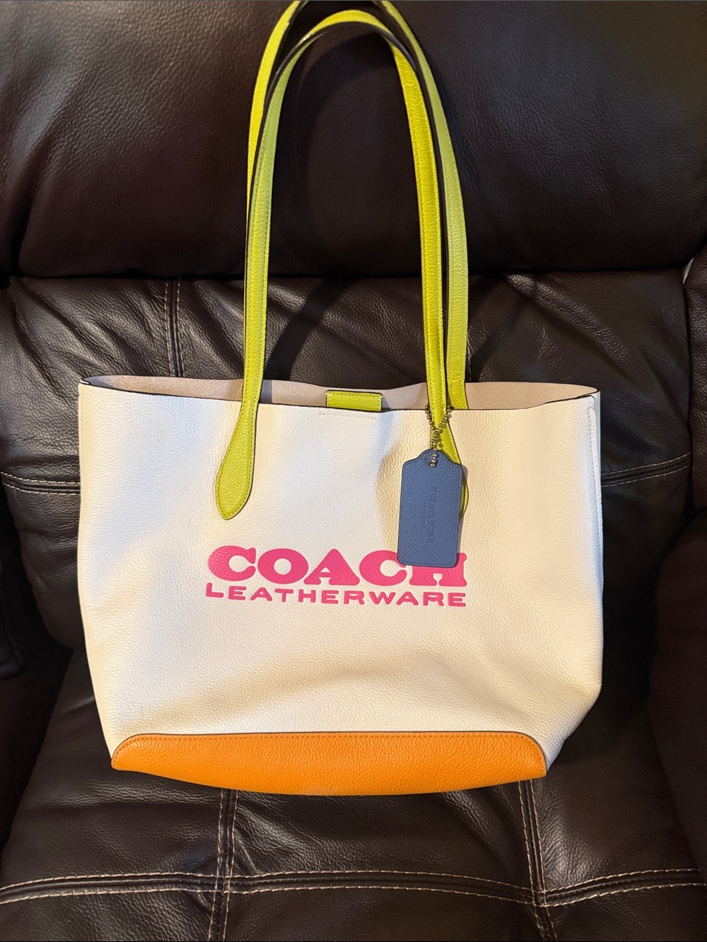 Coach Color Block Kia Leather Tote
